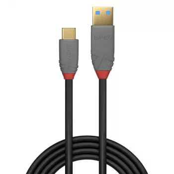 Lindy 1,5 m USB 3.2 Typ-A-auf-C-Kabel, 10 Gbit/s, 5 A, PD, Anthra Line