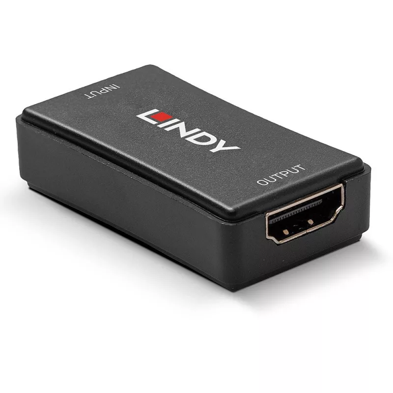 Lindy 50m HDMI 4K30 Repeater, HDCP 2.2, AV-Receiver, Kabelgebunden, Schwarz, HDCP