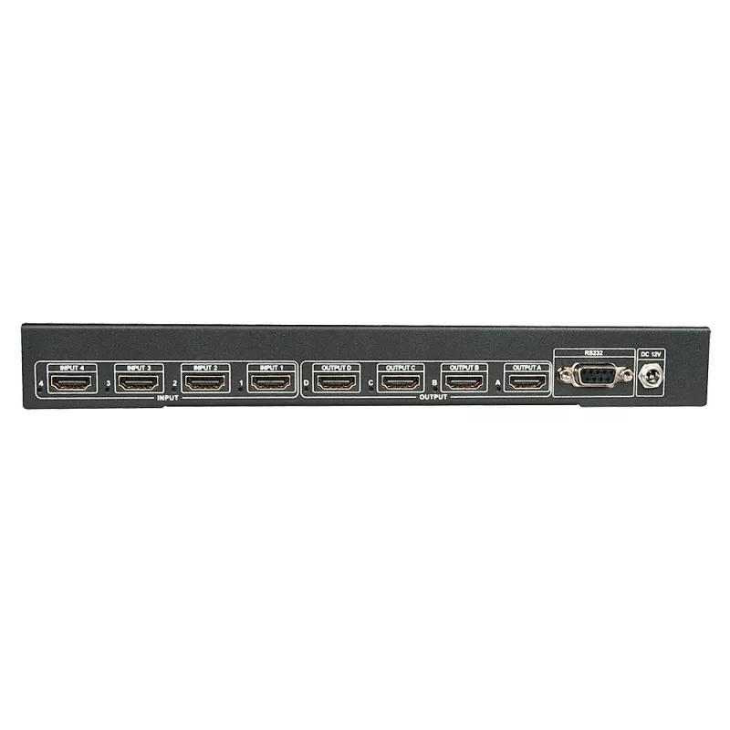 Lindy 4x4 HDMI 4K60 Matrix, HDMI, 4x HDMI, Metall, 1080p, 2160p, DTS-HD, Dolby TrueHD, 12 V