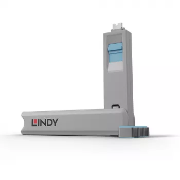 Port-Blocker Lindy USB Type C Port Blocker Key Packung mit 4 Stück Blau