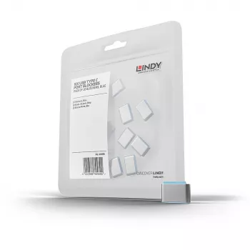 Portblocker Lindy USB-Typ-C-Portblocker ohne Schlüssel 10er-Pack Blau
