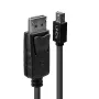 Lindy 2m Mini DisplayPort Male to DisplayPort Male, Schwarz, 2 m, Mini DisplayPort, DisplayPort, Male, Male, 2560 x 1600 Pixel