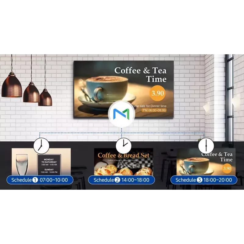 Digital-Signage-Flachbildschirm Samsung 65 Zoll Crystal UHD 4K Signage QE65T LCD 3840 x 2160