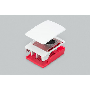 Raspberry Pi 5 Gehäuse, Rot/Weiß, mit Lüfter (SC1159)