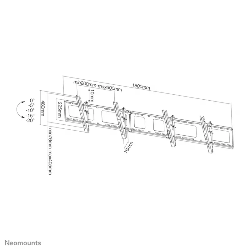 Neomounts NS-WMB200Schwarz Menuboard-Wandhalterung 40-52 Zoll - neigbar