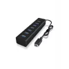 ICY BOX IB-HUB1700-C3 USB 3.2 Gen 1 (3.1 Gen 1) Typ-C 5000 Mbit/s Schwarz