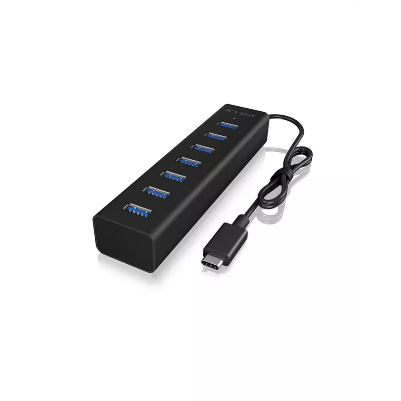 ICY BOX IB-HUB1700-C3 USB 3.2 Gen 1 (3.1 Gen 1) Typ-C 5000 Mbit/s Schwarz