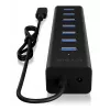 ICY BOX IB-HUB1700-C3 USB 3.2 Gen 1 (3.1 Gen 1) Typ-C 5000 Mbit/s Schwarz
