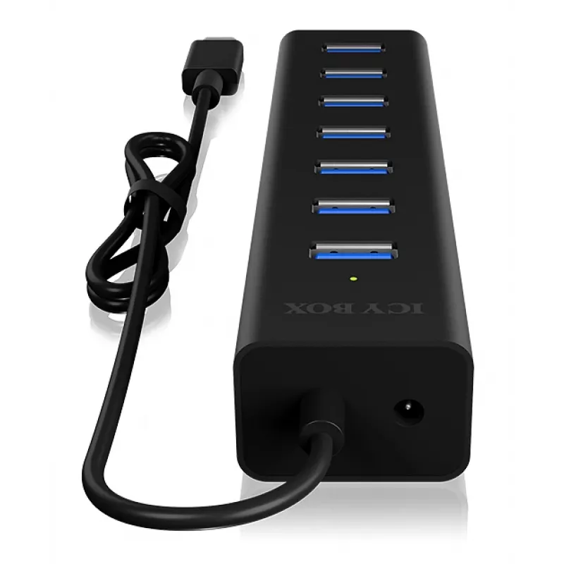 ICY BOX IB-HUB1700-C3 USB 3.2 Gen 1 (3.1 Gen 1) Typ-C 5000 Mbit/s Schwarz