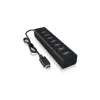 ICY BOX IB-HUB1700-C3 USB 3.2 Gen 1 (3.1 Gen 1) Typ-C 5000 Mbit/s Schwarz