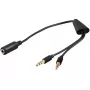 Audiokabel Microconnect AUDAL 0,4 m 2x 3,5 mm Stecker auf 3,5 mm Buchse Schwarz