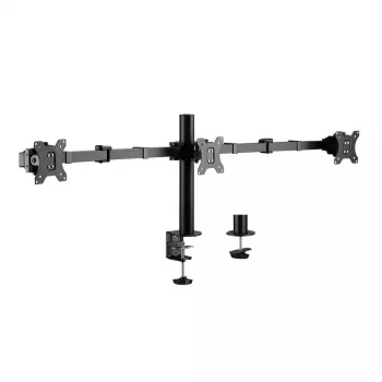 LogiLink BP0107 Dreifach-Monitorhalterung für den Tisch, 17-27 Zoll, 7 kg pro Arm, VESA 75x75/100x100, Stahl, Schwarz