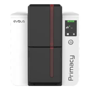 Plastikkartendrucker Evolis Primacy 2 — Farbsublimation/Harz-Thermotransfer, 300 x 1200 DPI, 100 Blatt Zufuhr, Fast Ethernet