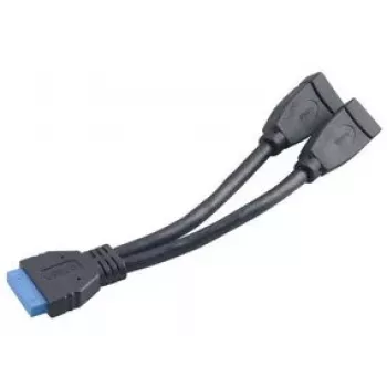 USB-Kabel 2 x USB A Akasa AK-CBUB09-15BK Schwarz