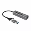 Microconnect USBHUB-RJ45-2IN1 Schnittstellen-Hub USB 3.2 Gen 1 (3.1 Gen 1) Typ-A 5000 Mbit/s Schwarz