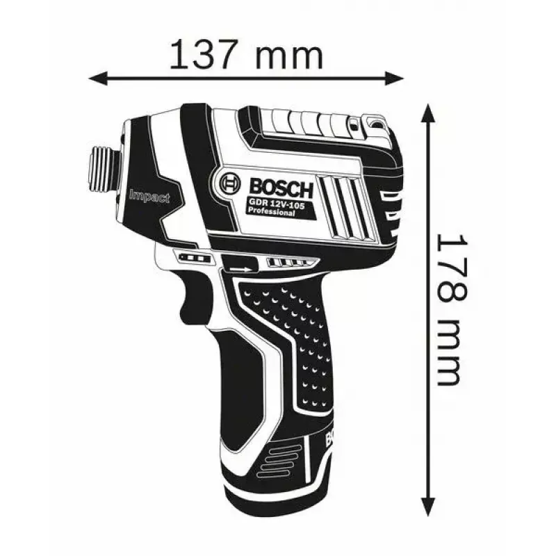 Bosch GDR 12V-105 Professional 1/4 Zoll 2600 U/min 105 N⋅m Schwarz, Blau