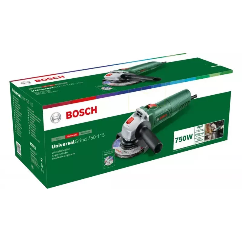 Bosch UniversalGrind 750-115 06033E2000 Winkelschleifer, 750 W, grün/schwarz
