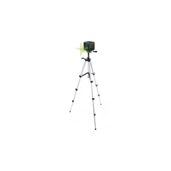 Laser-Wasserwaage Bosch Quigo Grün mit Stativ 1,1 m — kompaktes Kreuzlinienlaser-Set