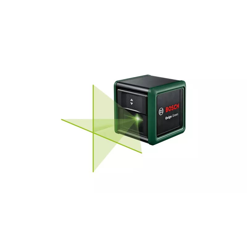 Laser-Wasserwaage Bosch Quigo Grün mit Stativ 1,1 m — kompaktes Kreuzlinienlaser-Set