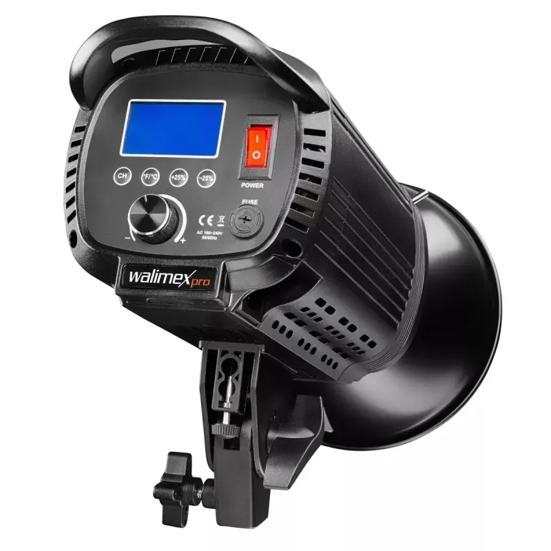 Studio LED-Licht Walimex Niova 100 W, 1 LED-Leuchtmittel, schwarzes Metall-/Kunststoffgehäuse, LCD, 220–240 V, 50 Hz