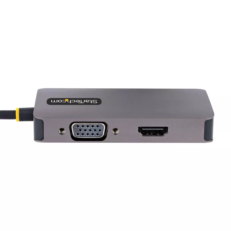 StarTech.com USB-C-Videoadapter, USB-C auf HDMI DVI VGA Adapter, Bis zu 4K 60Hz, Aluminium, Multiport-Video-Display-Adapter, Thunderbolt 3/4-kompatibel, USB-Typ-C-Reiseadapter
