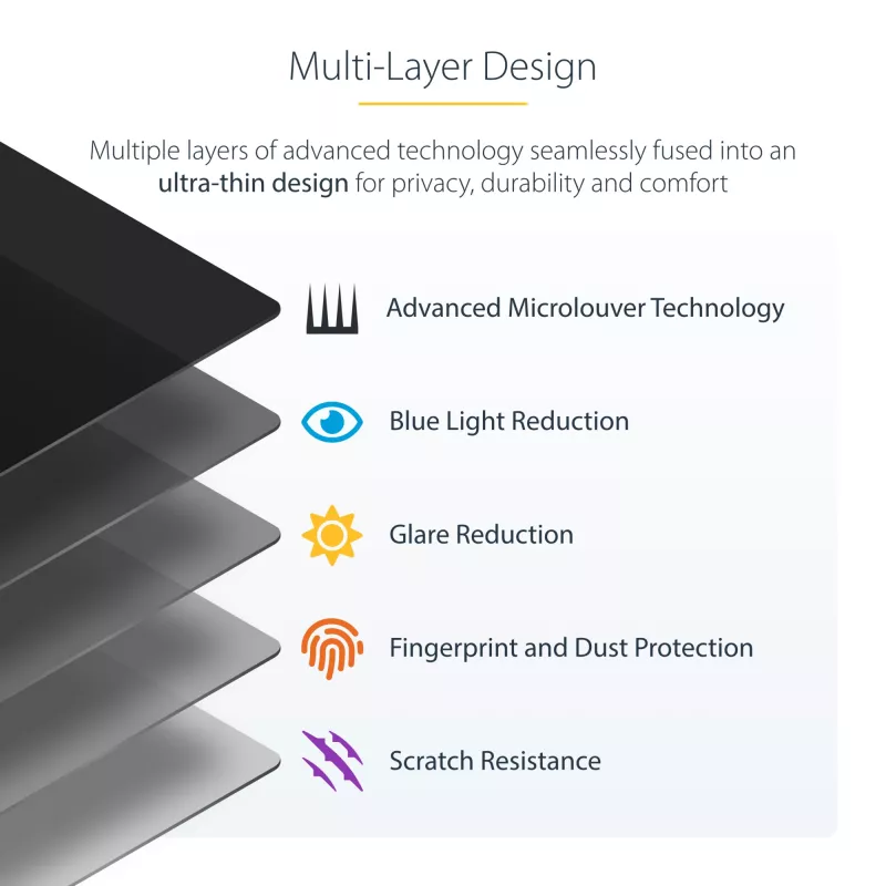 StarTech.com 4-Wege-Blickschutzfolie für 11-Zoll iPad Pro, für Hoch-/Querformat, touchfähig, +/- 30° Blickwinkel, blockiert bis zu 51 % Blaulicht, blendfrei