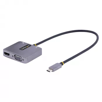StarTech.com USB-C-Videoadapter, USB-C auf HDMI VGA Multiport-Adapter, 3,5-mm-Audio, 4K 60Hz HDR, 100W PD Pass-Through, Thunderbolt 3/4 kompatibel – USB-C Display Reiseadapter