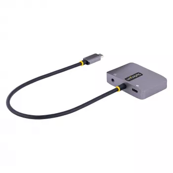 StarTech.com USB-C-Videoadapter, USB-C auf HDMI VGA Multiport-Adapter, 3,5-mm-Audio, 4K 60Hz HDR, 100W PD Pass-Through, Thunderbolt 3/4 kompatibel – USB-C Display Reiseadapter