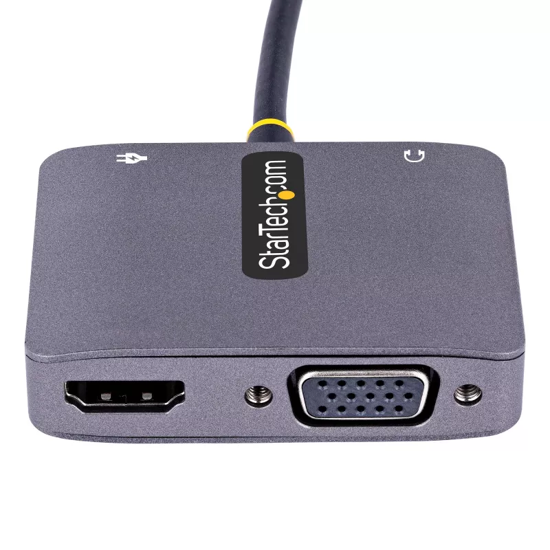StarTech.com USB-C-Videoadapter, USB-C auf HDMI VGA Multiport-Adapter, 3,5-mm-Audio, 4K 60Hz HDR, 100W PD Pass-Through, Thunderbolt 3/4 kompatibel – USB-C Display Reiseadapter