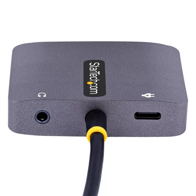 StarTech.com USB-C-Videoadapter, USB-C auf HDMI VGA Multiport-Adapter, 3,5-mm-Audio, 4K 60Hz HDR, 100W PD Pass-Through, Thunderbolt 3/4 kompatibel – USB-C Display Reiseadapter