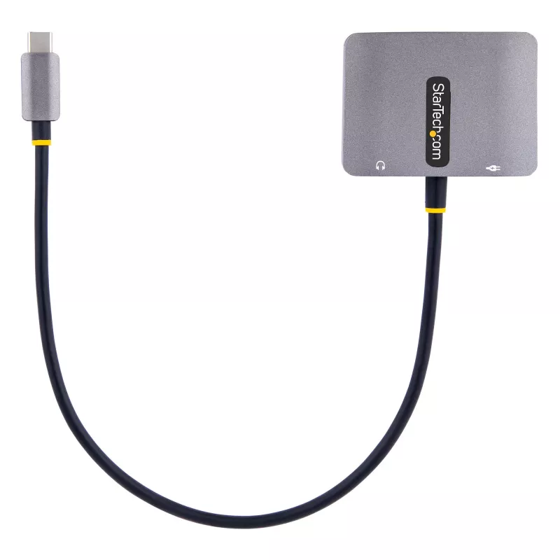 StarTech.com USB-C-Videoadapter, USB-C auf HDMI VGA Multiport-Adapter, 3,5-mm-Audio, 4K 60Hz HDR, 100W PD Pass-Through, Thunderbolt 3/4 kompatibel – USB-C Display Reiseadapter