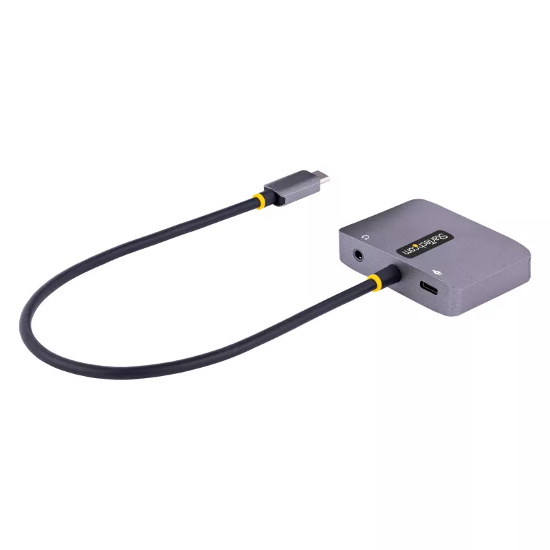 StarTech.com USB-C-Videoadapter, USB-C auf HDMI VGA Multiport-Adapter, 3,5-mm-Audio, 4K 60Hz HDR, 100W PD Pass-Through, Thunderbolt 3/4 kompatibel – USB-C Display Reiseadapter
