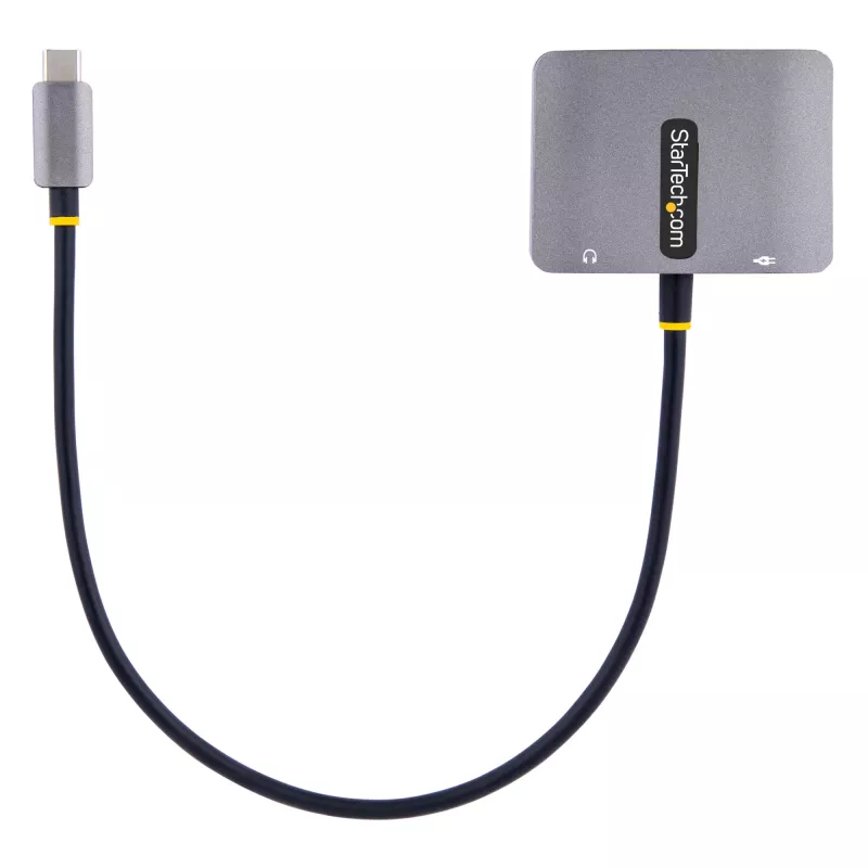 StarTech.com USB-C-Videoadapter, USB-C auf HDMI VGA Multiport-Adapter, 3,5-mm-Audio, 4K 60Hz HDR, 100W PD Pass-Through, Thunderbolt 3/4 kompatibel – USB-C Display Reiseadapter