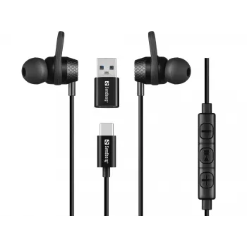 Headset Sandberg USB-C/A In-Earset mit Line-Mic