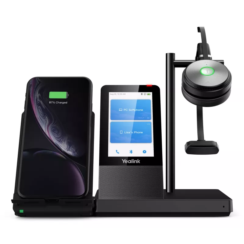 Yealink WH66 Mono UC-DECT Wireless Headset, kabellos, Büro/Callcenter, 20 - 20000 Hz, 80 g, Headset, Schwarz