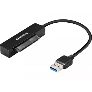 Sandberg USB 3.0 zu SATA Link, Schwarz, 5 Gbit/s, 20 g, 77 mm, 18 mm, 193 mm