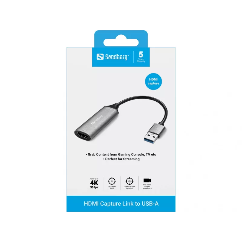 Sandberg HDMI Capture Link auf USB-A
