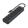USB Hub Sandberg 7 Ports USB 3.0 Schwarz Aluminium