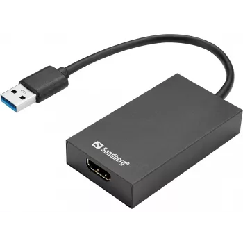 Sandberg USB 3.0 zu HDMI Konverter Schwarz Passiver Videokonverter