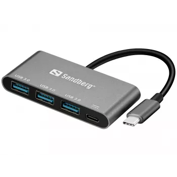 USB-C auf 3xUSB 3.0 Hub + PD Sandberg 136-03