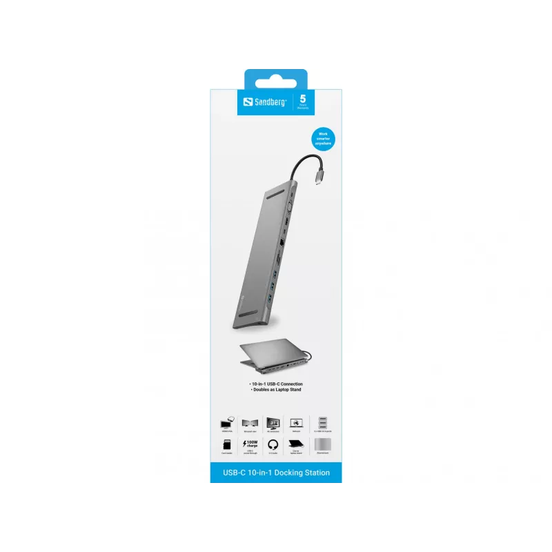 Sandberg USB-C 10-in-1 Docking Station