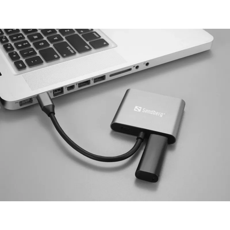 Sandberg USB-C Dock 2xHDMI+USB+PD Maximalauflösung 3840x2160
