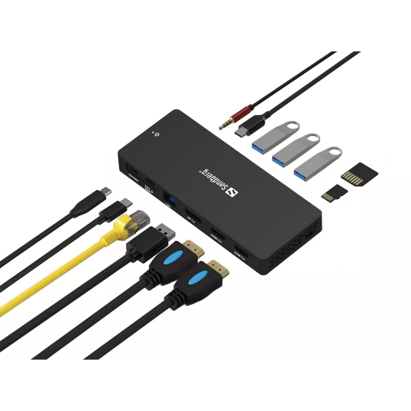 Sandberg USB-C 13in1 DockingStation Pro Kabelgebunden USB 3.2 Gen 1 Type-C