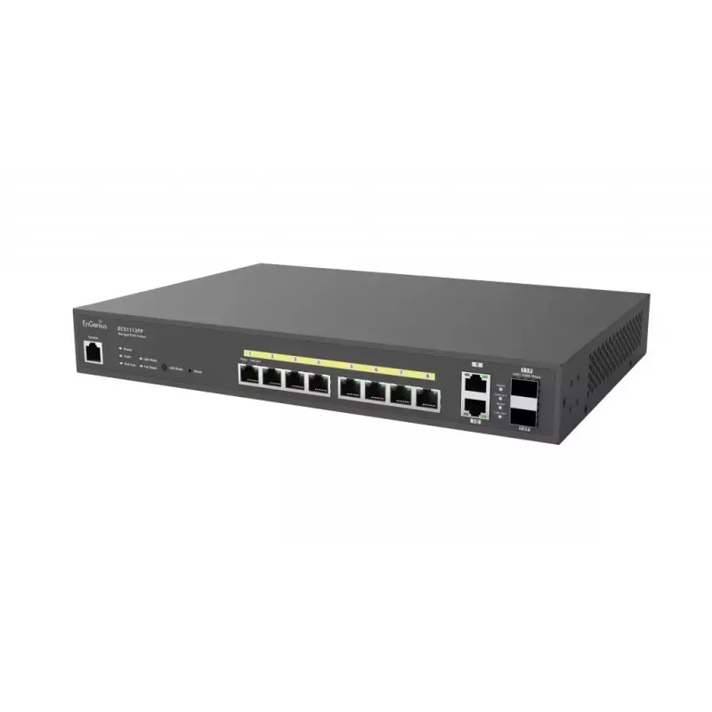 EnGenius Cloud Managed Switch 8-Port GbE PoE.af/at(+) 130W 2xGbE 2xSFP L2+ 13i