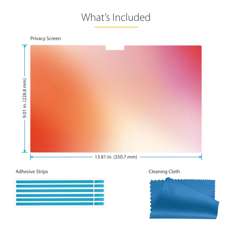 StarTech.com 16-Zoll MacBook Pro 21/23 Blickschutzfilter, Gold-Filter mit verbessertem Datenschutz, Computer-Sicherheitsschild, doppelseitiger Bildschirmschutz, +/- 30°