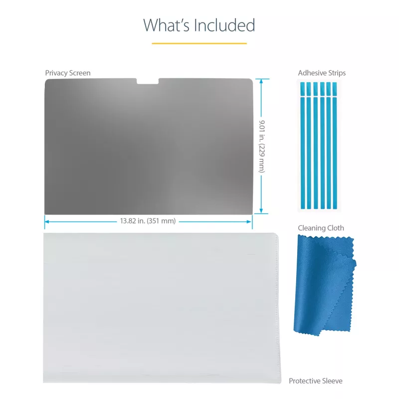 StarTech.com 16-Zoll MacBook Pro 21/23 Laptop-Blickschutzfolie, blendfreier Blickschutzfilter mit 51% Blaulichtreduzierung, Monitor-Bildschirmschutz mit +/- 30° Blickwinkel, umkehrbare matte/glänzende Seiten