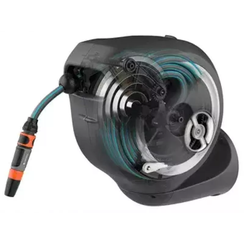 Wandmontierte Schlauchtrommel Gardena RollUp Automatic Schwarz Grau