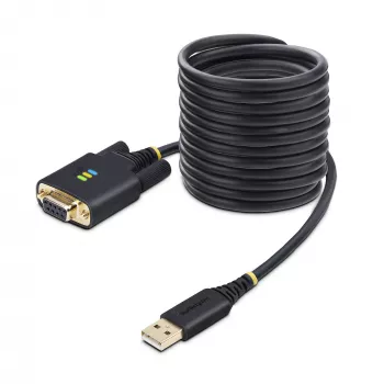 StarTech.com 10ft (3m) USB zu Nullmodem Seriell Adapterkabel, austauschbare DB9 Schrauben/Muttern, COM Retention, USB-A zu RS232, FTDI, ESD-Schutz Level 4, Windows/macOS/ChromeOS/Linux - Robustes TPE-Gehäuse