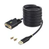 StarTech.com 10ft (3m) USB zu Nullmodem Seriell Adapterkabel, austauschbare DB9 Schrauben/Muttern, COM Retention, USB-A zu RS232, FTDI, ESD-Schutz Level 4, Windows/macOS/ChromeOS/Linux - Robustes TPE-Gehäuse