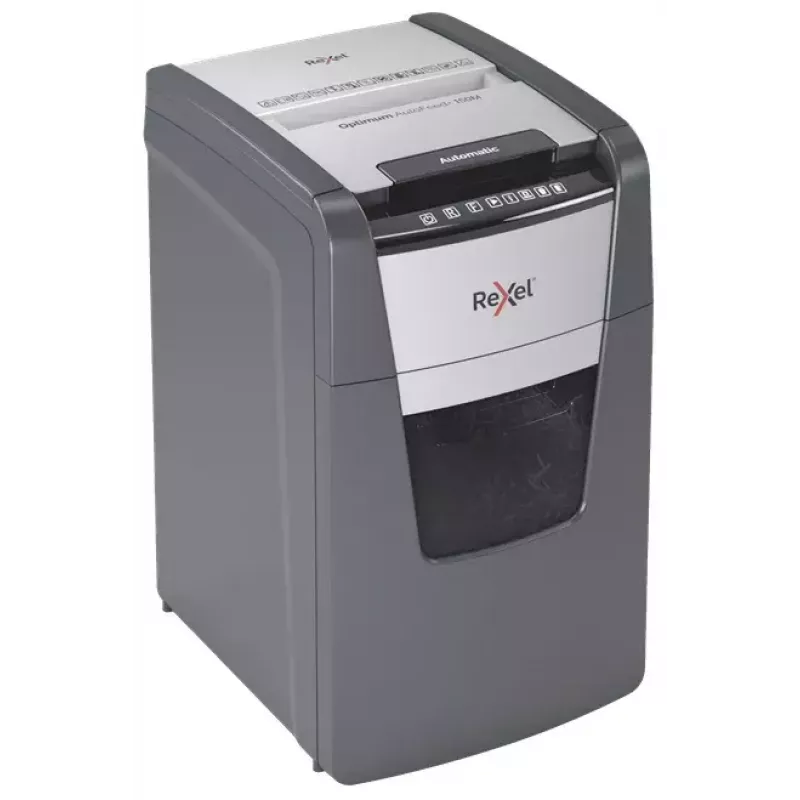 Rexel Optimum AutoFeed+ 150M Aktenvernichter Mikroschnitt 55 dB 22 cm Schwarz, Grau